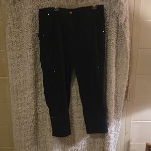 Chico'a Black Casual Pants W/ Gold Accents